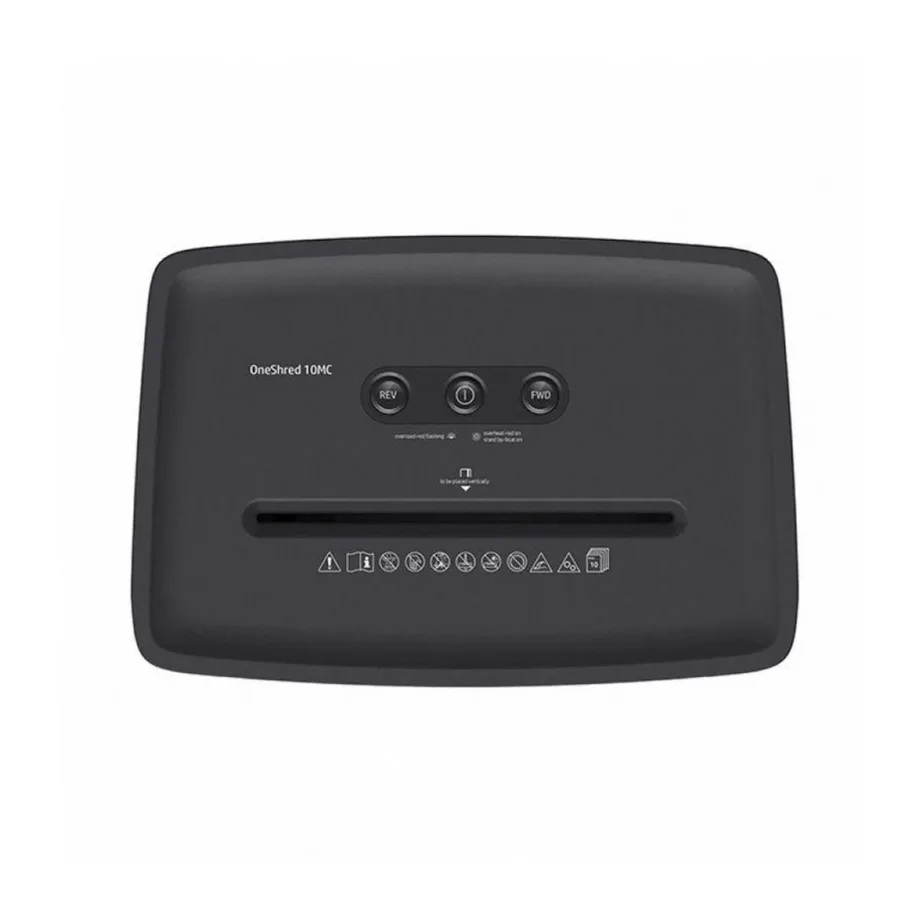 HP OneShred 10MC 10-leheline 20L mikrolõikega P-5 paberipurustaja, krediit- ja klambritega paberi hävitamine, 354x240x534 mm, helehall, ratastega – 5