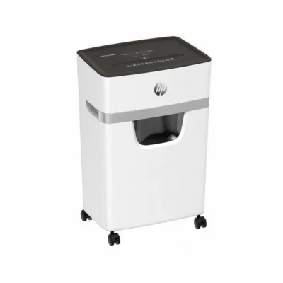 HP OneShred 10MC 10-leheline 20L mikrolõikega P-5 paberipurustaja, krediit- ja klambritega paberi hävitamine, 354x240x534 mm, helehall, ratastega