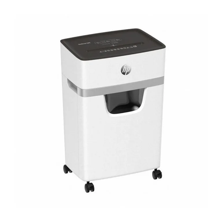 HP OneShred 10MC 10-leheline 20L mikrolõikega P-5 paberipurustaja, krediit- ja klambritega paberi hävitamine, 354x240x534 mm, helehall, ratastega
