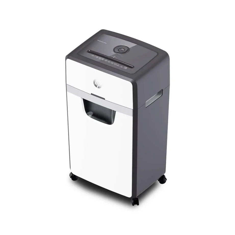 HP OneShred 16MC 16-lehelise võimekusega P-5 mikro-lõikega paberihunt, 30L helehall, krediit- ja klambrikaartide jaoks, rullikutega, 424x295x645 mm – 2
