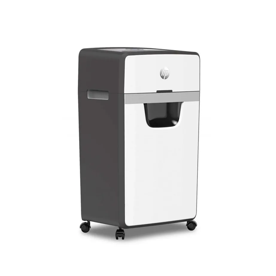 HP OneShred 16MC 16-lehelise võimekusega P-5 mikro-lõikega paberihunt, 30L helehall, krediit- ja klambrikaartide jaoks, rullikutega, 424x295x645 mm
