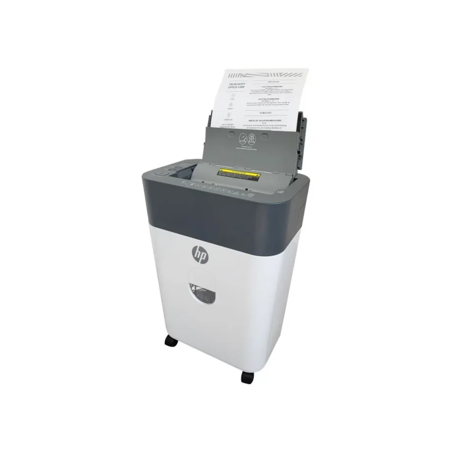 HP ONESHRED Auto 100CC 17L valge-hall mikrolõikega paberihunt, P-4, automaatse toitesöötjaga, 100 lehe hävitusvõime, 331x218x502 mm – 11