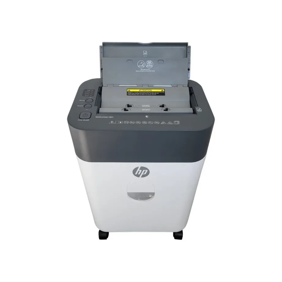 HP ONESHRED Auto 100CC 17L valge-hall mikrolõikega paberihunt, P-4, automaatse toitesöötjaga, 100 lehe hävitusvõime, 331x218x502 mm – 3