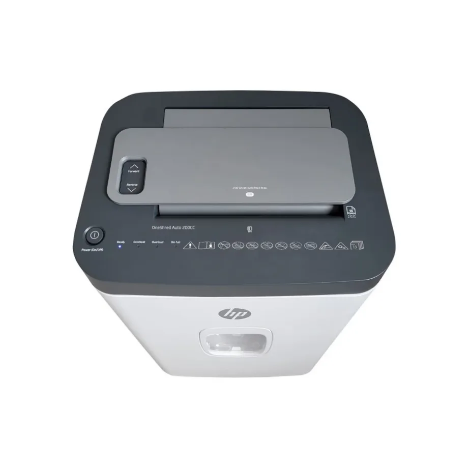 HP OneShred Auto 200CC 28L valge-hall mikro-lõikega paberihunt 200-lehe automaatsööt HPN2819200CCOF-05 P-4 turbetase – 4