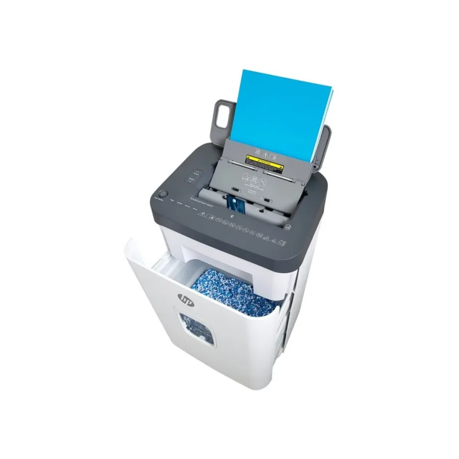 HP OneShred Auto 200CC 28L valge-hall mikro-lõikega paberihunt 200-lehe automaatsööt HPN2819200CCOF-05 P-4 turbetase – 8