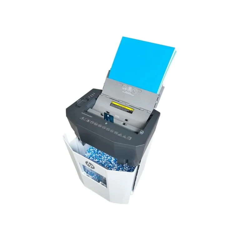 HP ONESHRED Auto 80CC 15L valge-hall P-4 mikrohakkur automaatse etteandega paberi- ja klambripurustaja (HPN281780CCOF-05, 80 lehte, 4,3x12 mm)