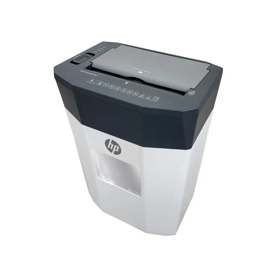 HP ONESHRED Auto 80CC 15L valge-hall P-4 mikrohakkur automaatse etteandega paberi- ja klambripurustaja (HPN281780CCOF-05, 80 lehte, 4,3×12 mm) - 12