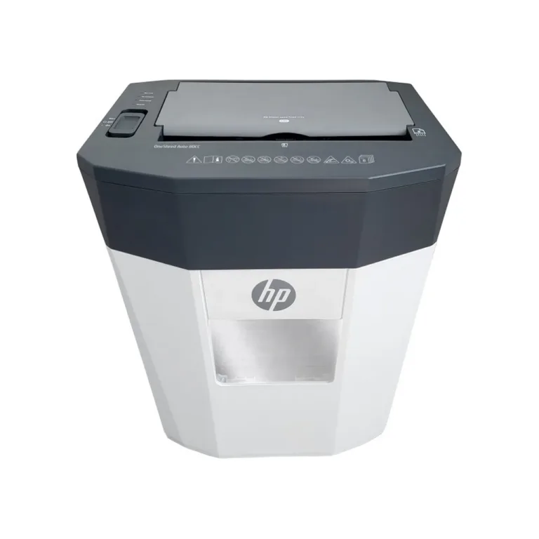 HP ONESHRED Auto 80CC 15L valge-hall P-4 mikrohakkur automaatse etteandega paberi- ja klambripurustaja (HPN281780CCOF-05, 80 lehte, 4,3x12 mm)