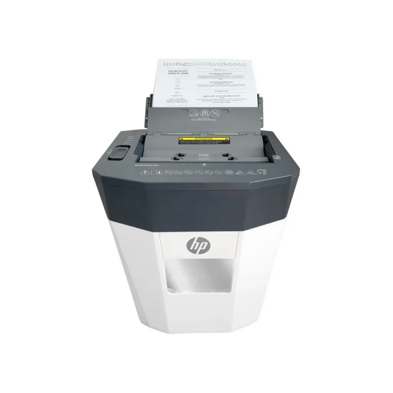 HP ONESHRED Auto 80CC 15L valge-hall P-4 mikrohakkur automaatse etteandega paberi- ja klambripurustaja (HPN281780CCOF-05, 80 lehte, 4,3x12 mm)