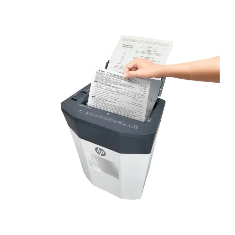 HP ONESHRED Auto 80CC 15L valge-hall P-4 mikrohakkur automaatse etteandega paberi- ja klambripurustaja (HPN281780CCOF-05, 80 lehte, 4,3x12 mm)