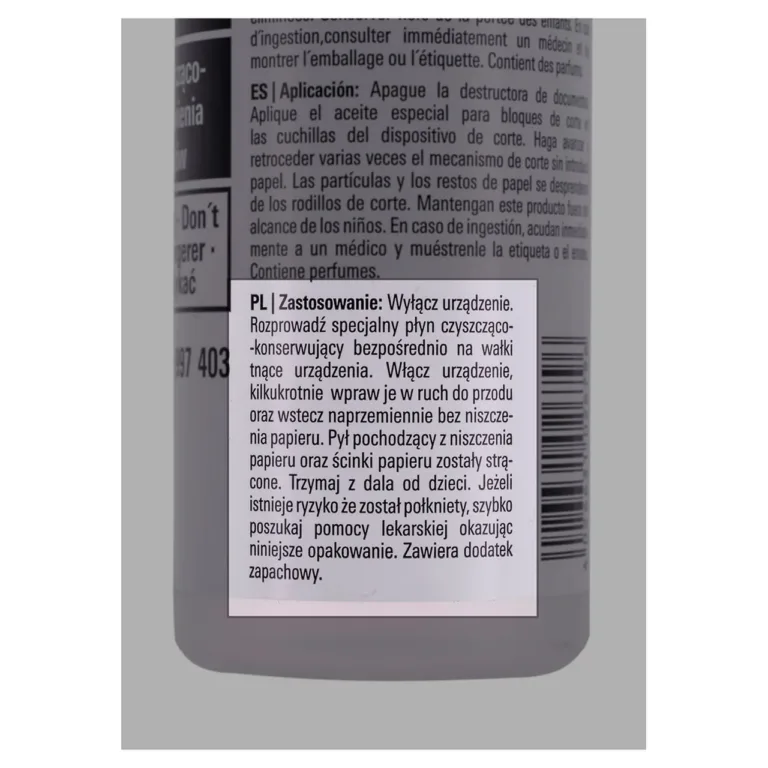 HSM 1235997403 250 ml õlitusvedelik paberipurustitele, läbipaistev