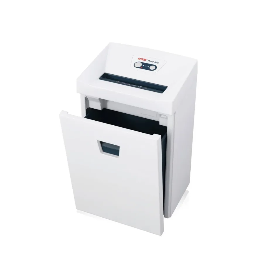 HSM Pure 420 valge 4,5×30 mm osakesteks lõikav 24 cm töölaiusega dokumendipurustaja P-4, 35L – 5