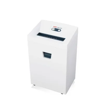 HSM Pure 420 valge paberipurustaja 24 cm, 1,9x15 mm, 35 l, P-5 turvatase, klambrite ja krediitkaartide hävitus
