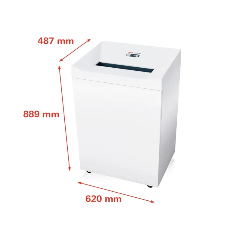 HSM Pure 740 145 l 5,8 mm ribalõikusega valge paberipurustaja (37 lehte, 40 cm töölaaius, CD ja kaartide hävitus, mudel 2371111)