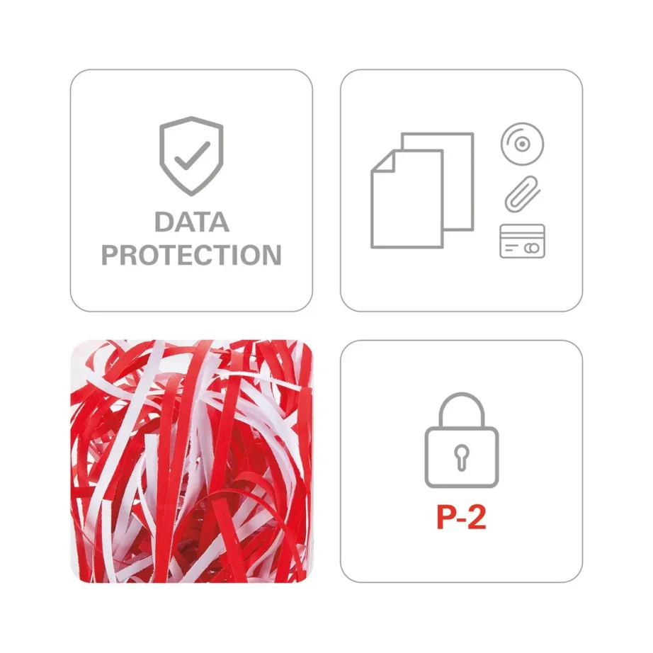 HSM Pure 740 3,9 mm 145L valge ribalõikusega paberipurustaja 28-lehelise võimekusega, CD-de ja klambrite hävitusega – 6