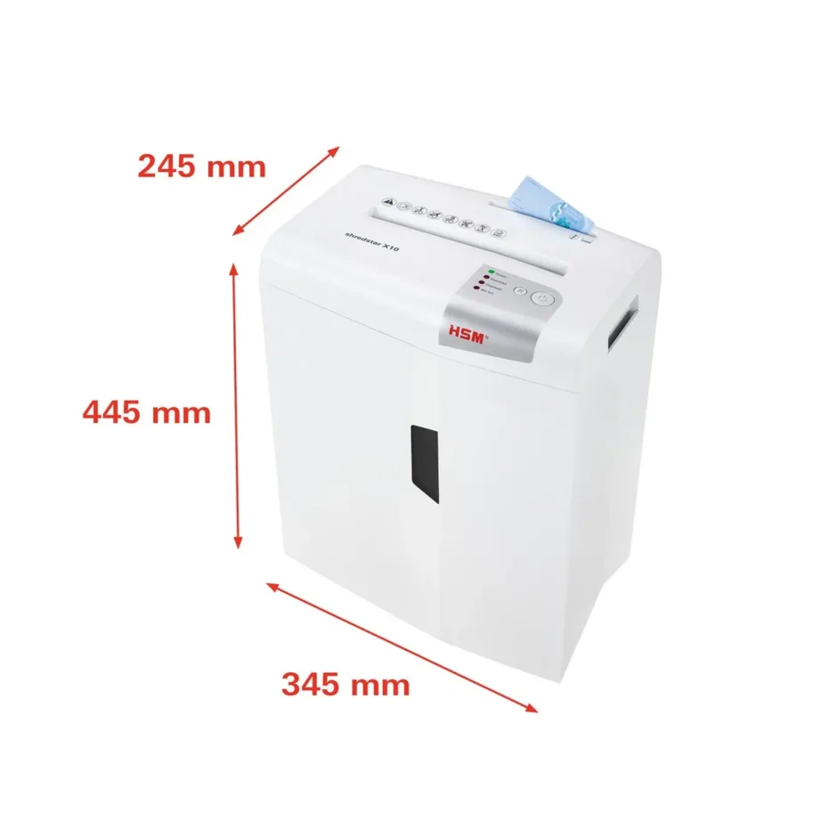 HSM shredstar S10 18L 6 mm ribalõikeline dokumendipurustaja CD-de ja krediitkaartide jaoks, hõbe/valge, 10 lehte – 3
