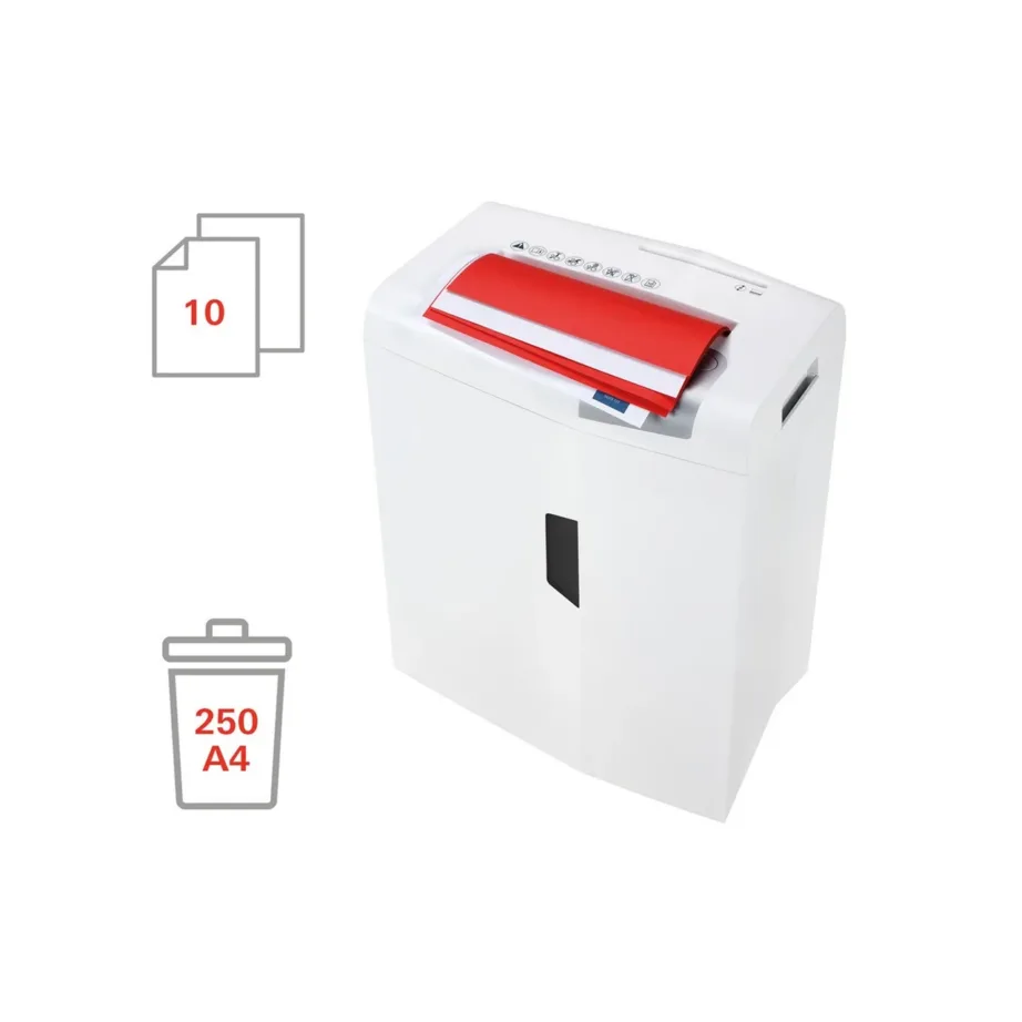 HSM shredstar X10 10-leheline 4,5×30 mm paberihävitaja CD-de lõikuriga, 20L mahuti, P-4 turbetase, hõbe/valge – 4
