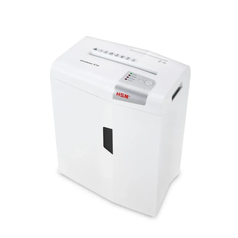 HSM shredstar X10 10-leheline 4,5x30 mm paberihävitaja CD-de lõikuriga, 20L mahuti, P-4 turbetase, hõbe/valge