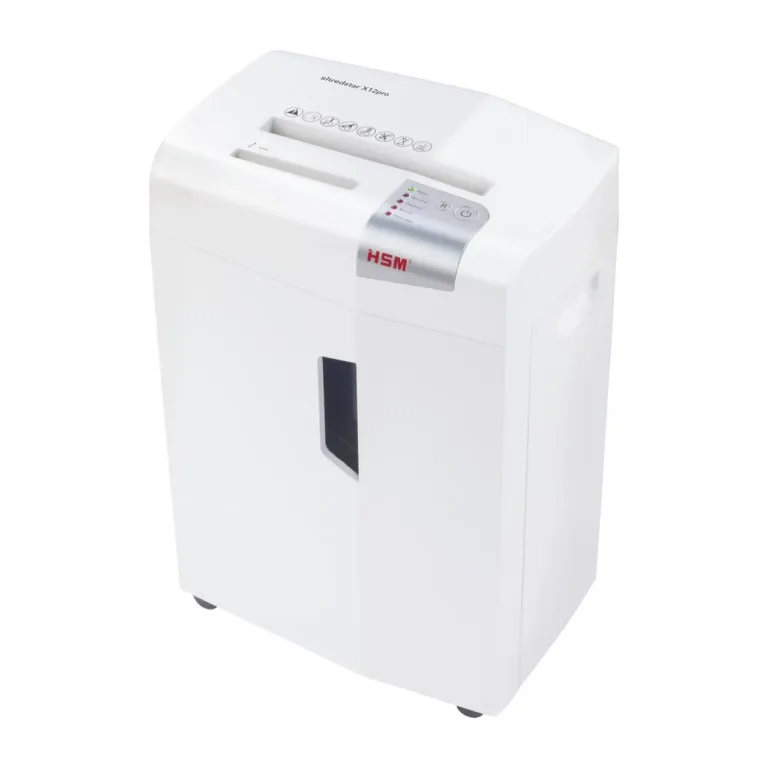 HSM shredstar X12pro 2x15 mm 26L valge dokumendipurustaja CD ja kaartide hävitamisega, 23 cm töölaius
