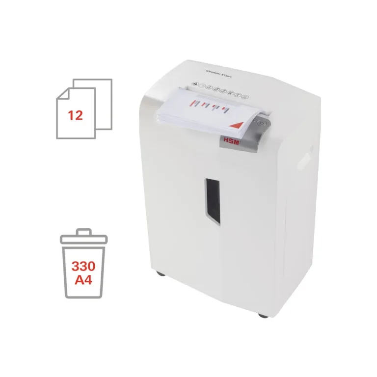 HSM shredstar X12pro 2x15 mm 26L valge dokumendipurustaja CD ja kaartide hävitamisega, 23 cm töölaius