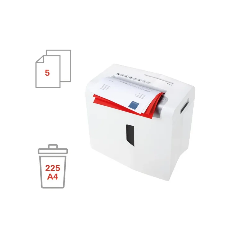 HSM Shredstar X5 4,5x30 mm valge/hõbedane paberipurustaja 18L, CD ja krediitkaartide hävitus, P-4 turbetase, 22 cm töölaius