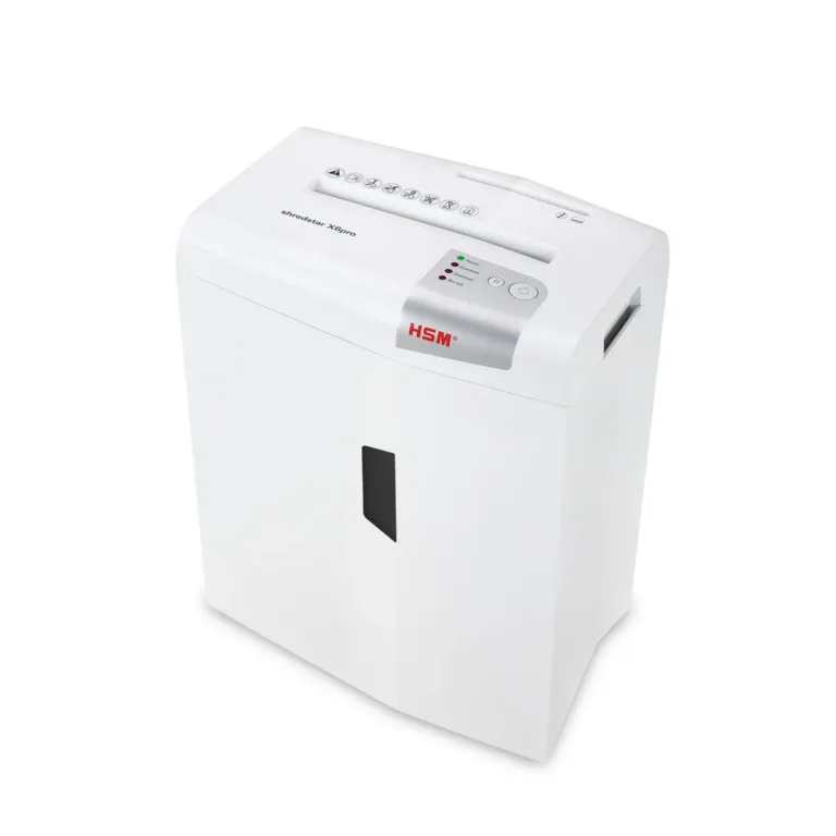 HSM shredstar X6pro 2x15 mm 22 cm P-5 paberihunt CD-de ja kaartide hävitamiseks, 20 L konteiner, hõbedane/valge