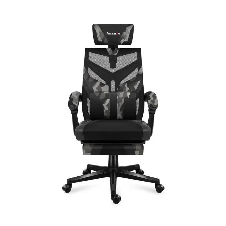 Huzaro Combat 5.0 Camo 61 cm lai, must/kamuflaaž võrgust mänguritool, pehmed käetoed, lamamisfunktsioon, jalatugi, kuni 140 kg
