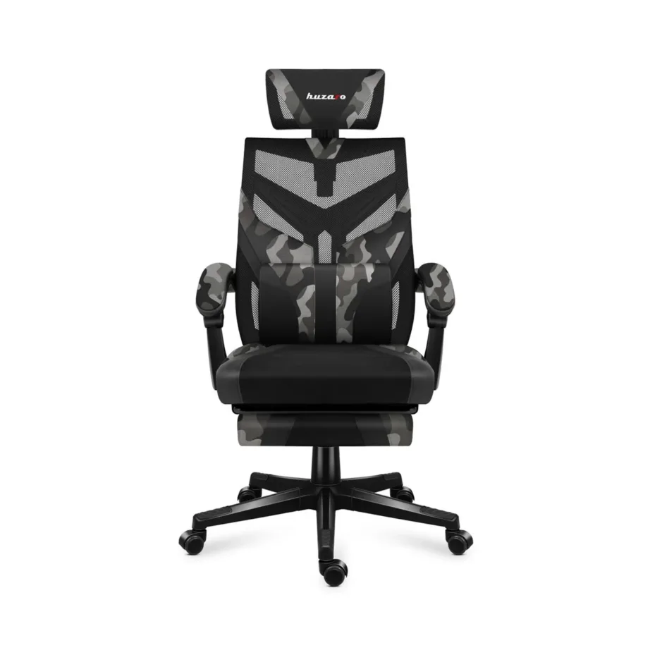 Huzaro Combat 5.0 Camo 61 cm lai, must/kamuflaaž võrgust mänguritool, pehmed käetoed, lamamisfunktsioon, jalatugi, kuni 140 kg – 3