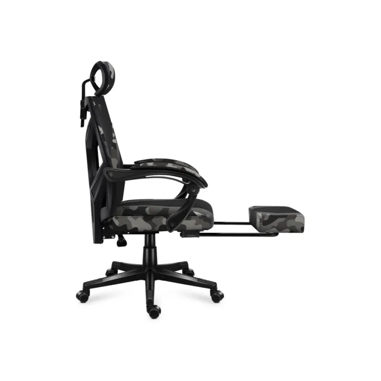 Huzaro Combat 5.0 Camo 61 cm lai, must/kamuflaaž võrgust mänguritool, pehmed käetoed, lamamisfunktsioon, jalatugi, kuni 140 kg