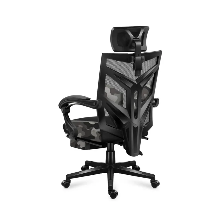 Huzaro Combat 5.0 Camo 61 cm lai, must/kamuflaaž võrgust mänguritool, pehmed käetoed, lamamisfunktsioon, jalatugi, kuni 140 kg