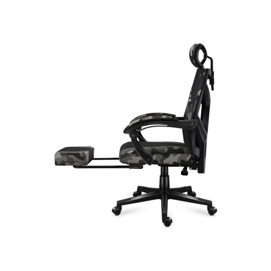 Huzaro Combat 5.0 Camo 61 cm lai, must/kamuflaaž võrgust mänguritool, pehmed käetoed, lamamisfunktsioon, jalatugi, kuni 140 kg – 6