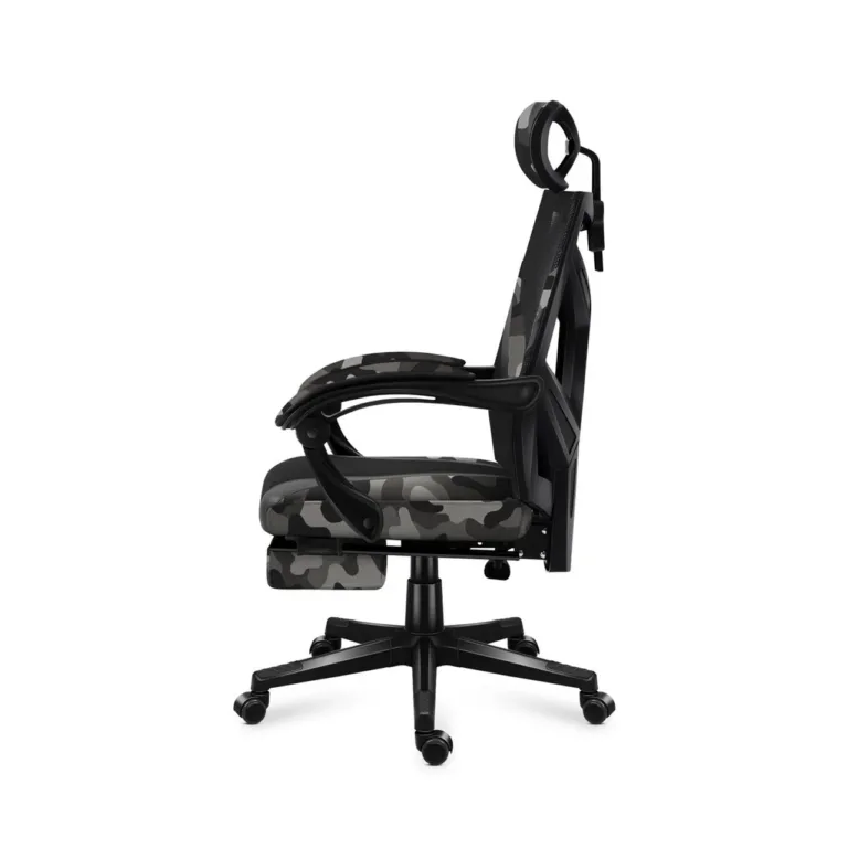 Huzaro Combat 5.0 Camo 61 cm lai, must/kamuflaaž võrgust mänguritool, pehmed käetoed, lamamisfunktsioon, jalatugi, kuni 140 kg