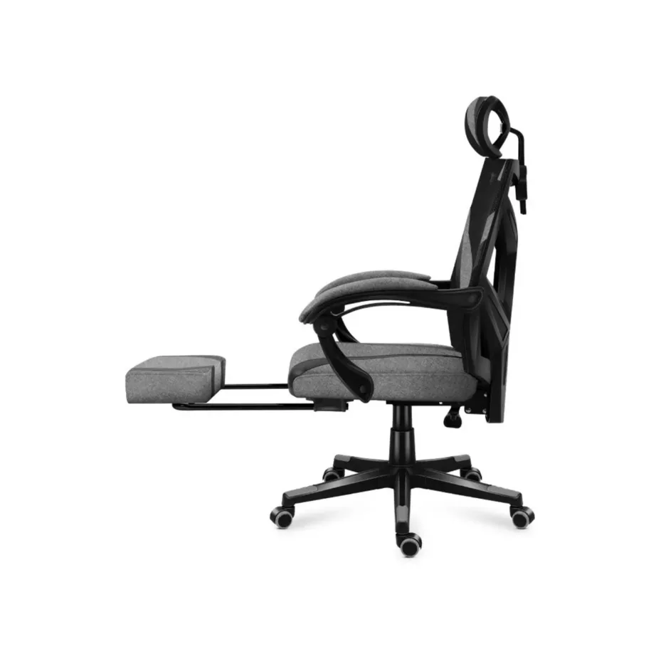 Huzaro Combat 5.0 Grey 67 cm laiune ergonoomiline mänguritool, nailonvõrgust seljatugi, peatoega, 140 kg kandevõimega, kallutatav, must-hall – 13