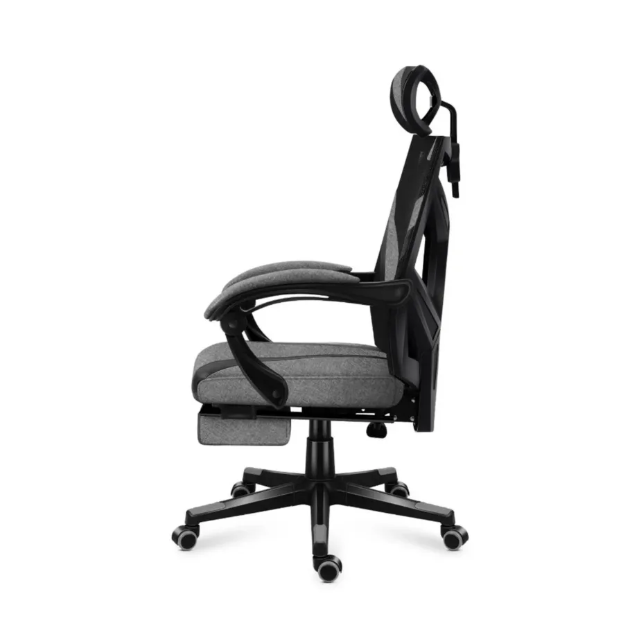 Huzaro Combat 5.0 Grey 67 cm laiune ergonoomiline mänguritool, nailonvõrgust seljatugi, peatoega, 140 kg kandevõimega, kallutatav, must-hall – 14