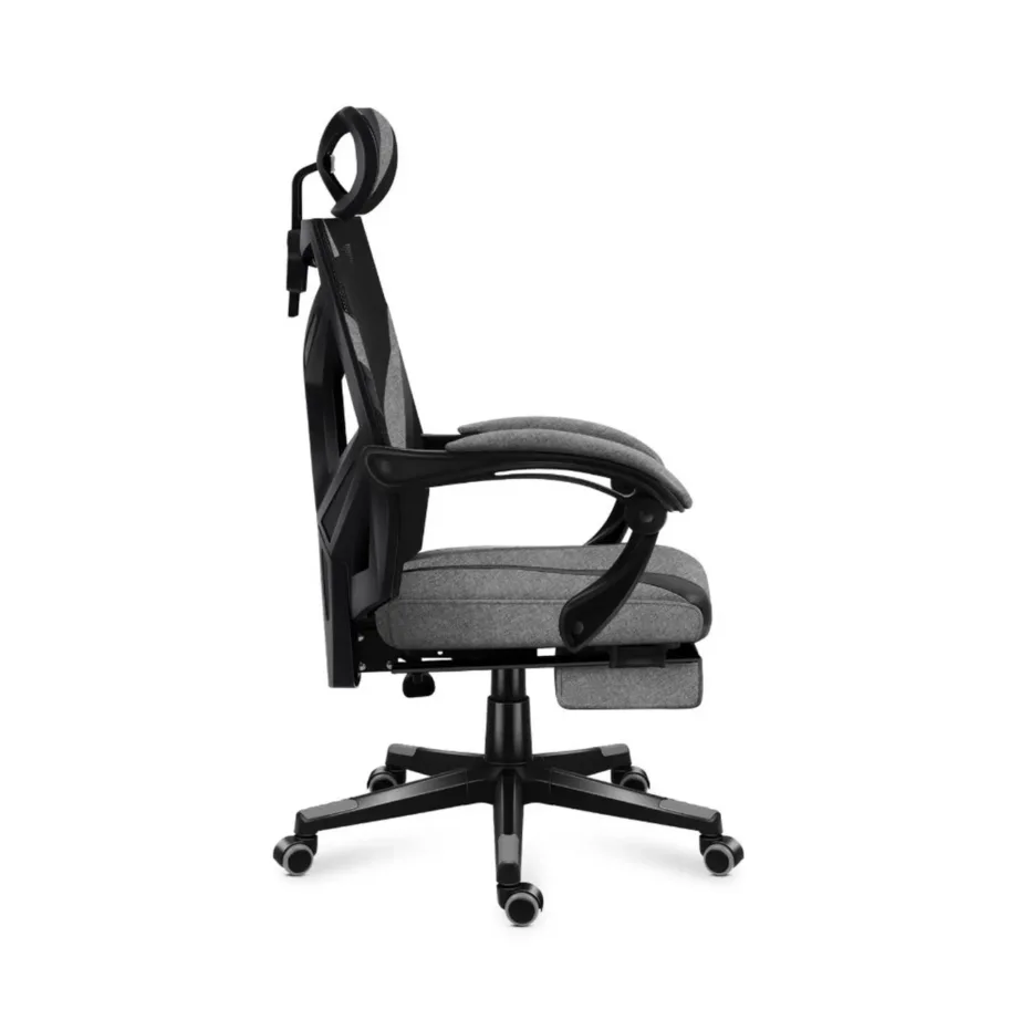 Huzaro Combat 5.0 Grey 67 cm laiune ergonoomiline mänguritool, nailonvõrgust seljatugi, peatoega, 140 kg kandevõimega, kallutatav, must-hall – 8