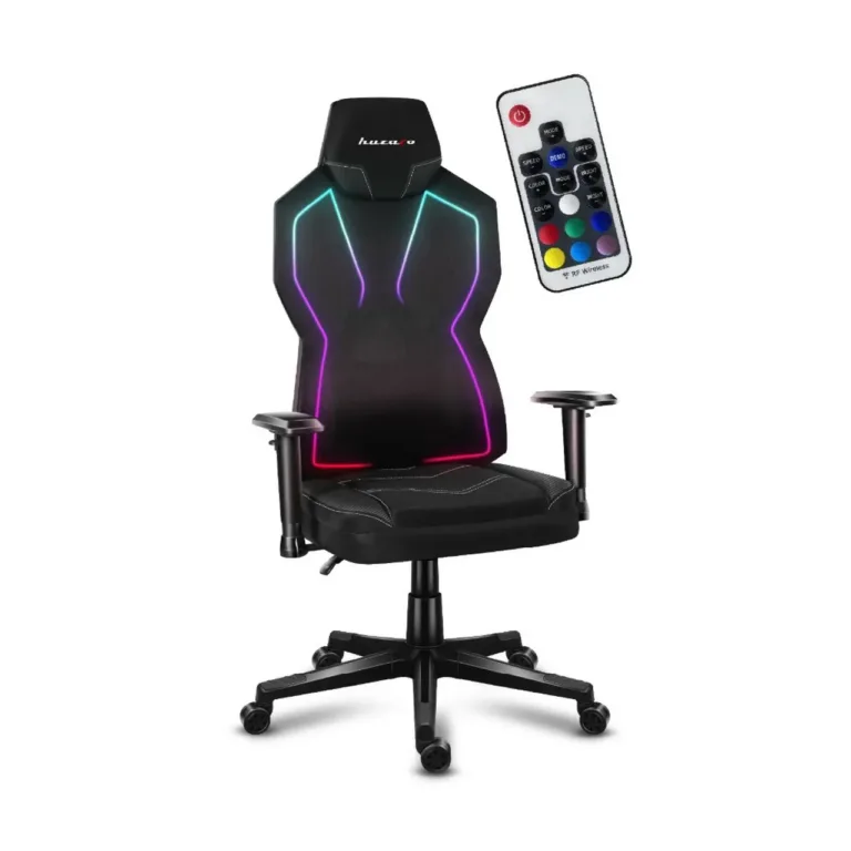 Huzaro Combat 6.2 Black RGB 48x70 cm võrgust ergonoomiline mänguritool, 140 kg kandevõimega, RGB valgustuse ja reguleeritavate käetugedega