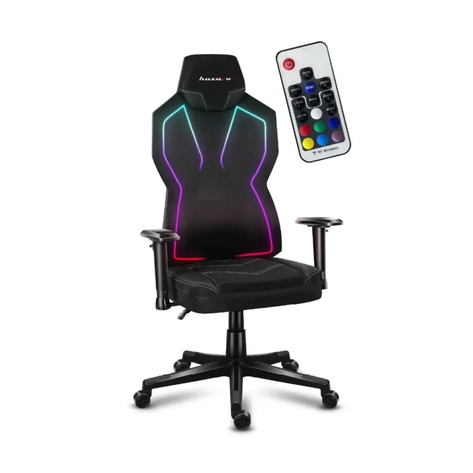Huzaro Combat 6.2 Black RGB 48×70 cm võrgust ergonoomiline mänguritool, 140 kg kandevõimega, RGB valgustuse ja reguleeritavate käetugedega – 16