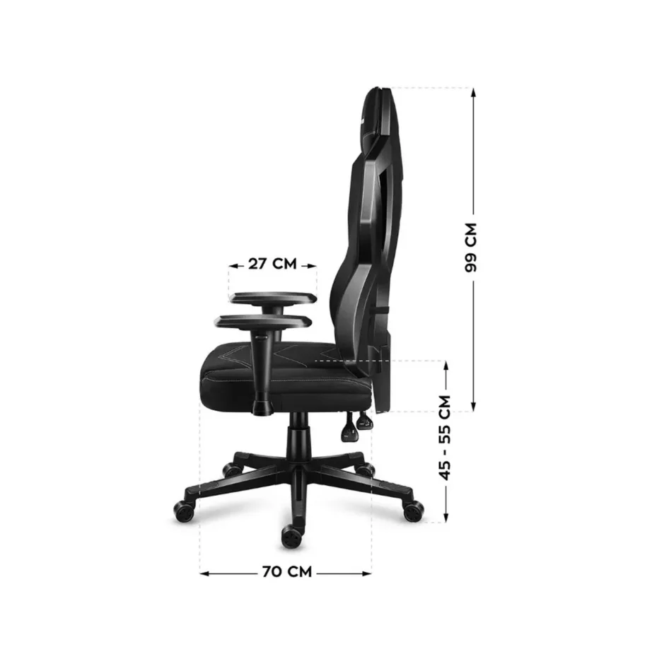 Huzaro Combat 6.2 Black RGB 48×70 cm võrgust ergonoomiline mänguritool, 140 kg kandevõimega, RGB valgustuse ja reguleeritavate käetugedega – 7