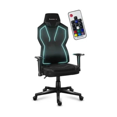 Huzaro Combat 6.2 Black RGB 48x70 cm võrgust ergonoomiline mänguritool, 140 kg kandevõimega, RGB valgustuse ja reguleeritavate käetugedega