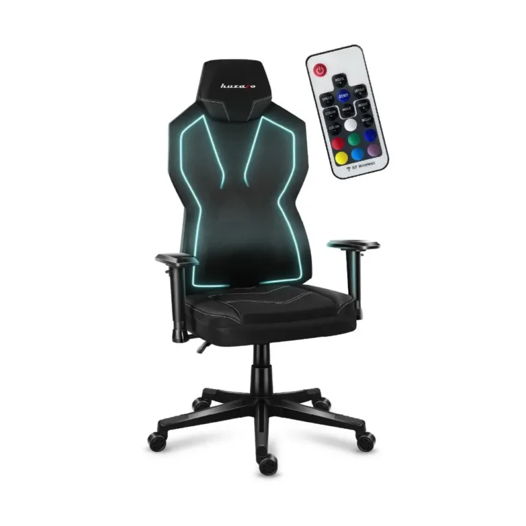 Huzaro Combat 6.2 Black RGB 48x70 cm võrgust ergonoomiline mänguritool, 140 kg kandevõimega, RGB valgustuse ja reguleeritavate käetugedega