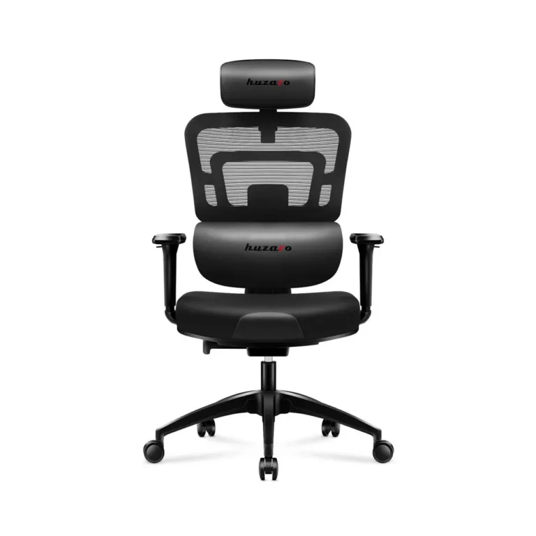 Huzaro Combat 7.0 must 66 cm laiune ergonoomiline mänguritool PU-nahk/mesh, 150 kg kandevõimega