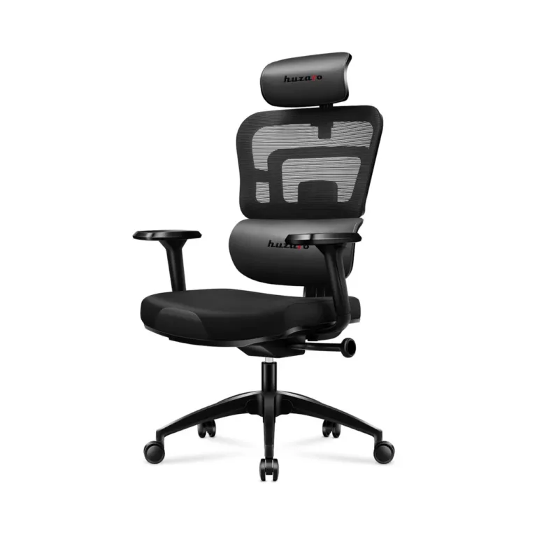 Huzaro Combat 7.0 must 66 cm laiune ergonoomiline mänguritool PU-nahk/mesh, 150 kg kandevõimega