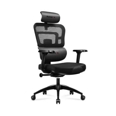 Huzaro Combat 7.0 must 66 cm laiune ergonoomiline mänguritool PU-nahk/mesh, 150 kg kandevõimega