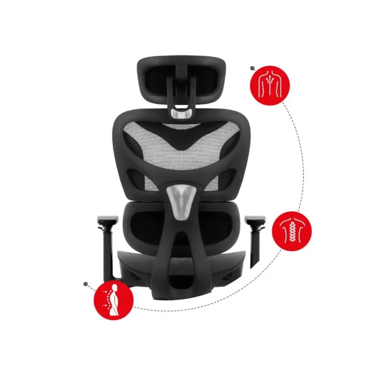 Huzaro Combat 8.0 Carbon 66 cm must ergonoomiline mänguritool, tekstiil–PU nahk, reguleeritav, 150 kg kandevõimega