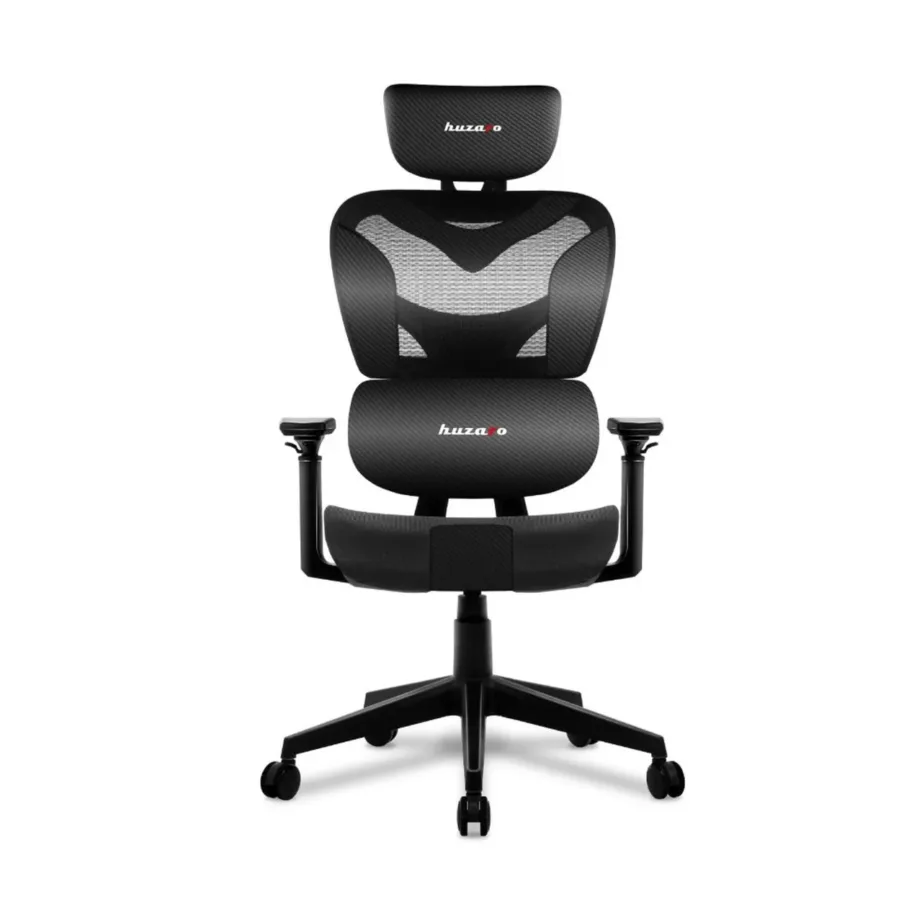 Huzaro Combat 8.0 Carbon 66 cm must ergonoomiline mänguritool, tekstiil–PU nahk, reguleeritav, 150 kg kandevõimega – 7