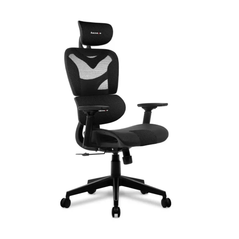 Huzaro Combat 8.0 Carbon 66 cm must ergonoomiline mänguritool, tekstiil–PU nahk, reguleeritav, 150 kg kandevõimega