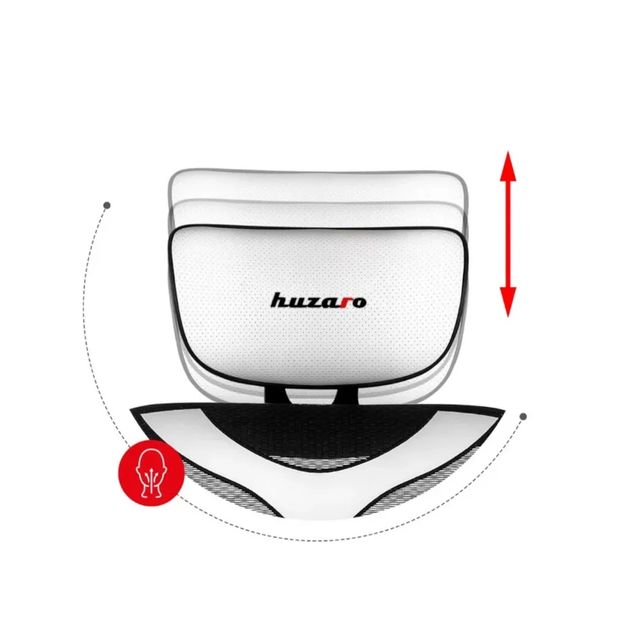 Huzaro Combat 8.0 White kangast-mänguritool, ergonoomiline, reguleeritav, must/valge, 125–133 cm, 150 kg – 5