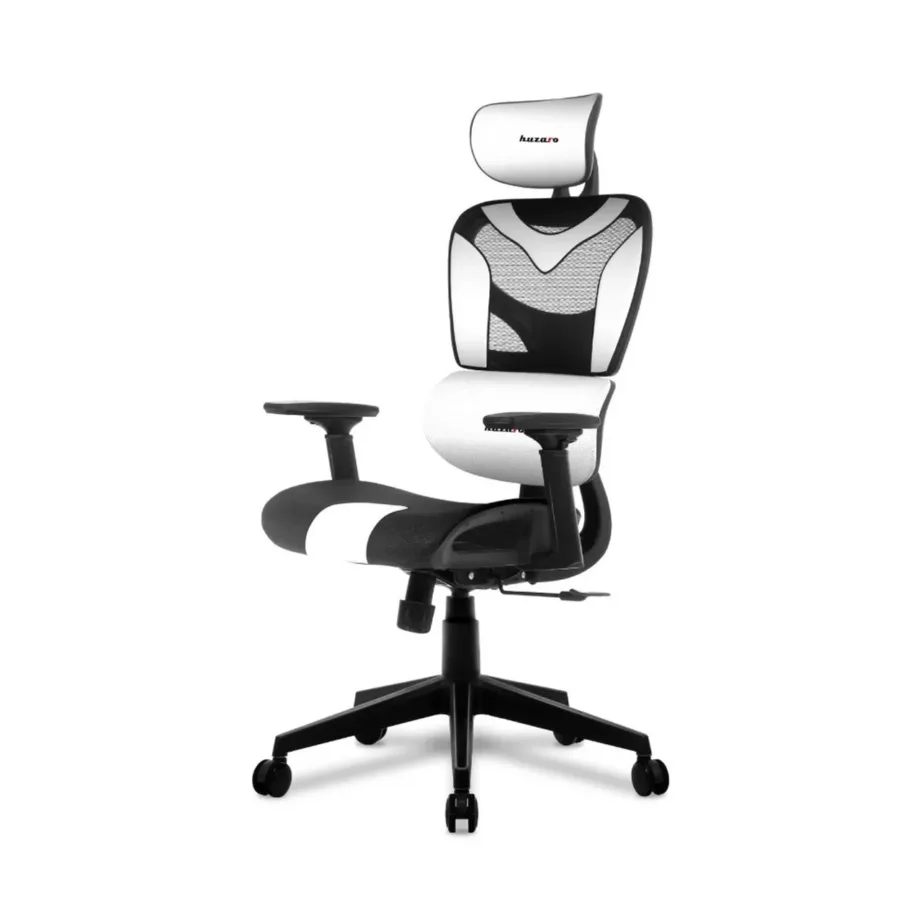 Huzaro Combat 8.0 White kangast-mänguritool, ergonoomiline, reguleeritav, must/valge, 125–133 cm, 150 kg – 8