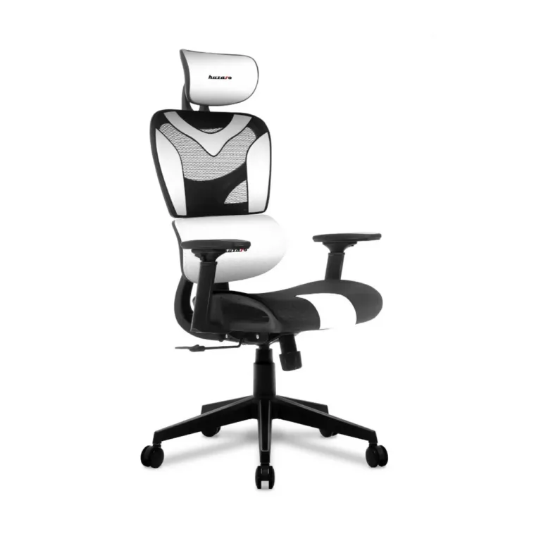 Huzaro Combat 8.0 White kangast-mänguritool, ergonoomiline, reguleeritav, must/valge, 125–133 cm, 150 kg
