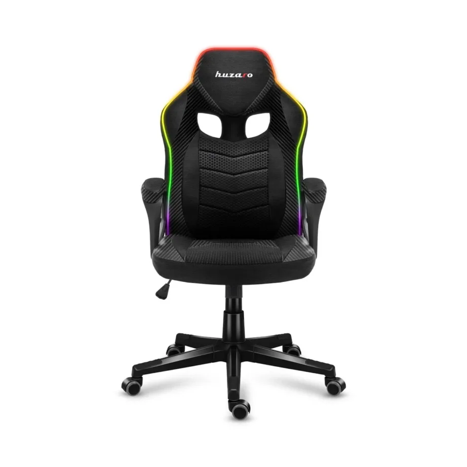 Huzaro Force 2.5 RGB Mesh, 68 cm laiune reguleeritav ergonoomiline mänguritool LED-valgustuse ja pehme võrkkangaga, must/hall, max 130 kg – 2